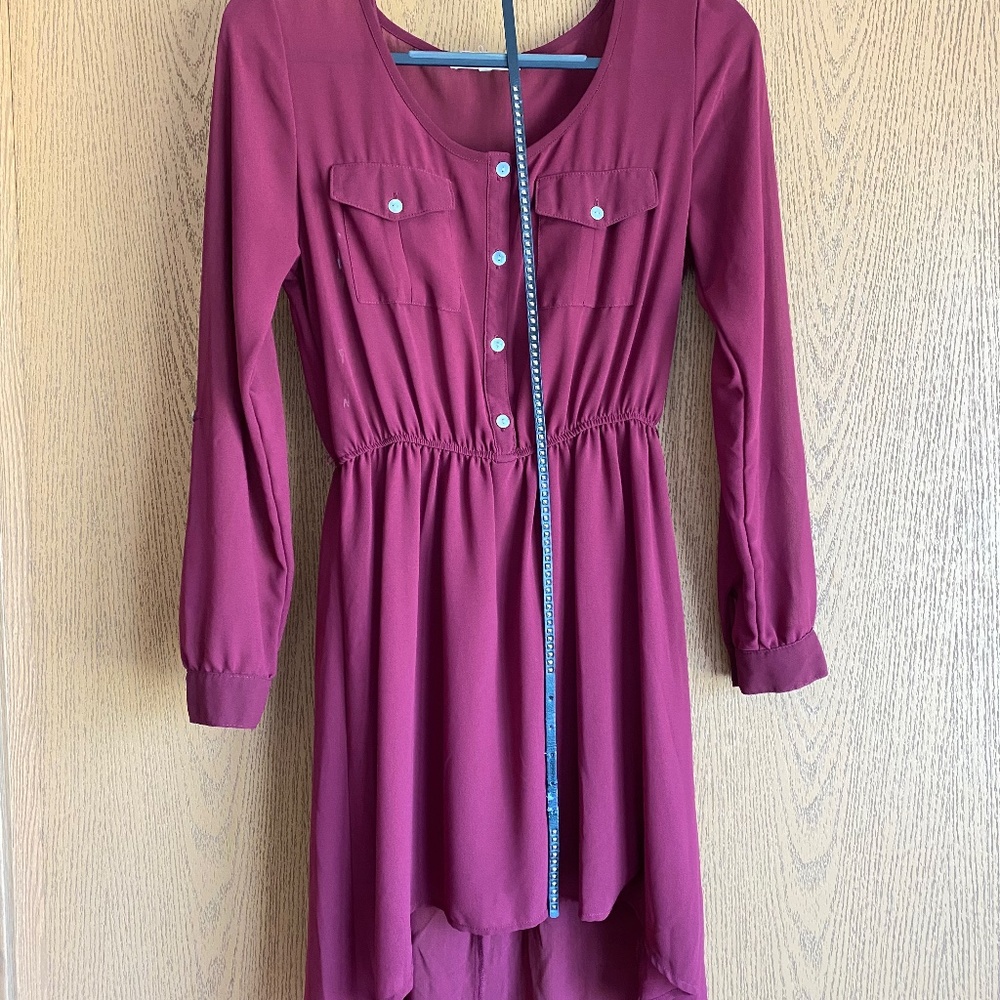Maroon High-Low Dress